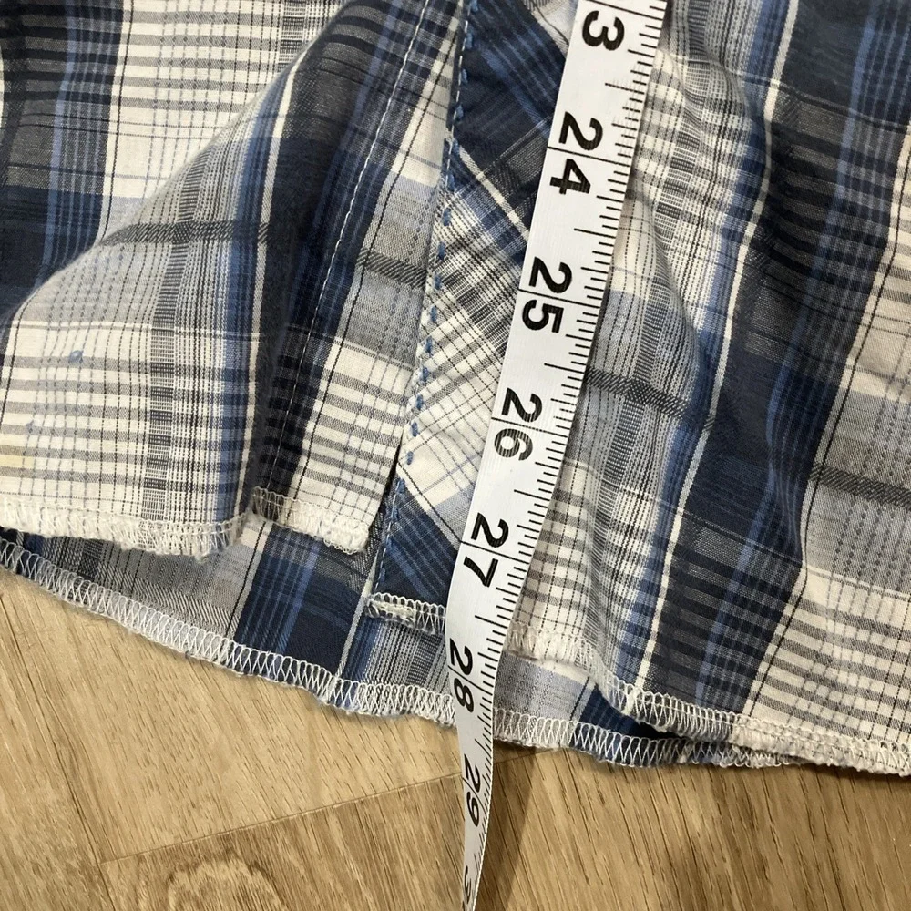 Wrangler Pearl Snap Long Sleeve Button Down Shirt M Blue - Picture 5 of 6